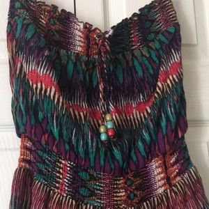 Boho Hippie Strapless dress size S